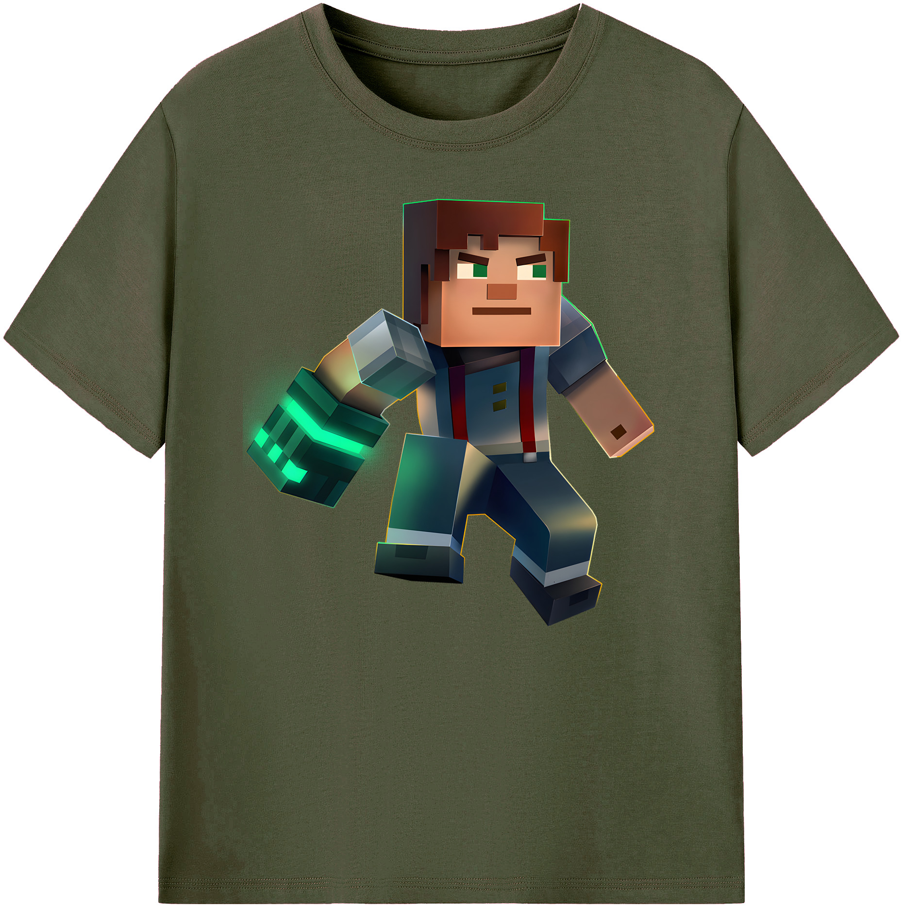 （画像用） マインクラフト ブロックの世界 Minecraft MC Block world 綿100％ メンズ半袖Tシャツ｜肌触りやわらか＆通気性